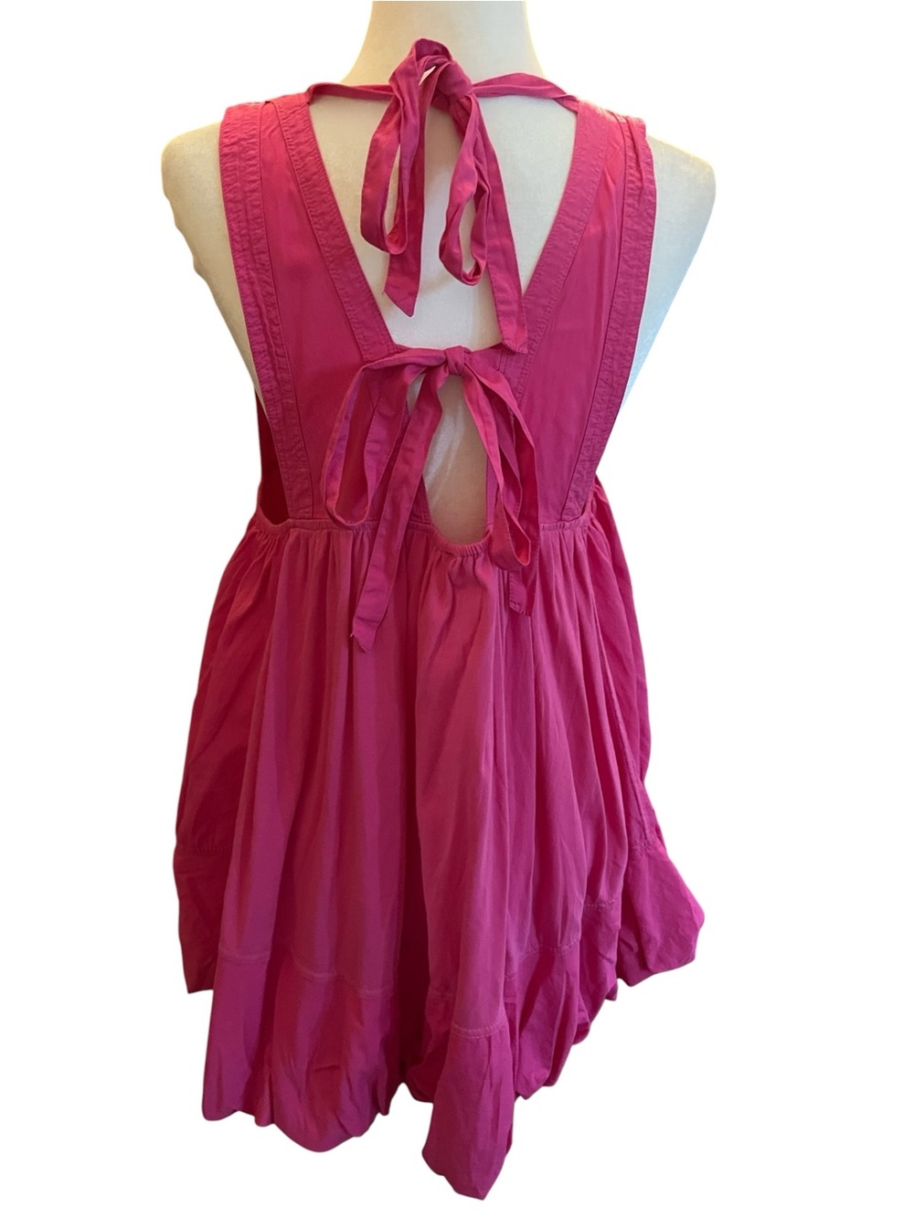 NWT Daily Practice by Anthropologie Bubble Mini Dress Hot Pink Size Medium - Picture 2 of 8